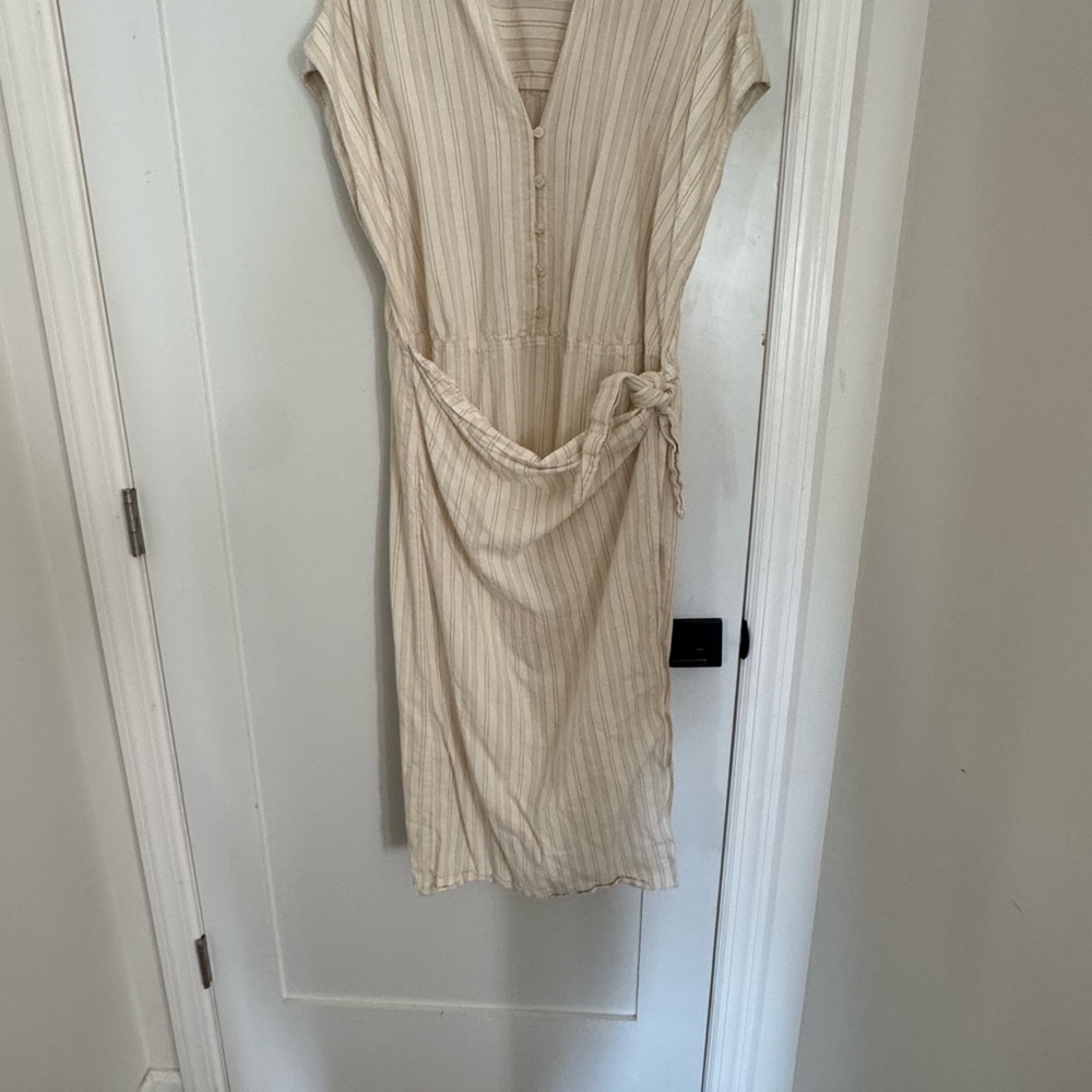 Universal Thread Cream Striped Midi Dress